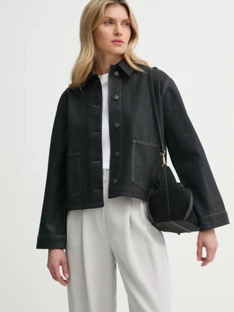 Yuzefi torebka zamszowa SCALLOP CLUTCH kolor czarny YUZCO-HB-SCC-S011