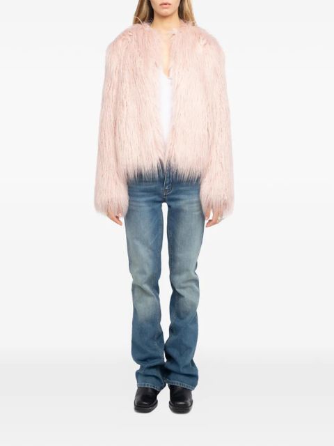 Zadig&Voltaire Freddie Curly faux fur coat - Pink - zdjęcie produktu nr 2