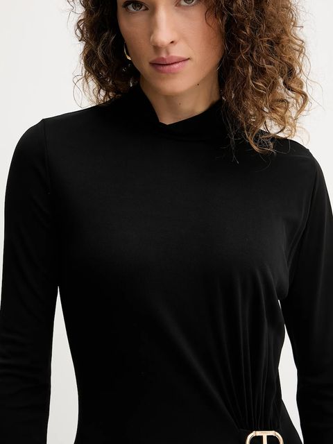 Twinset sukienka kolor czarny maxi prosta 252TP2024