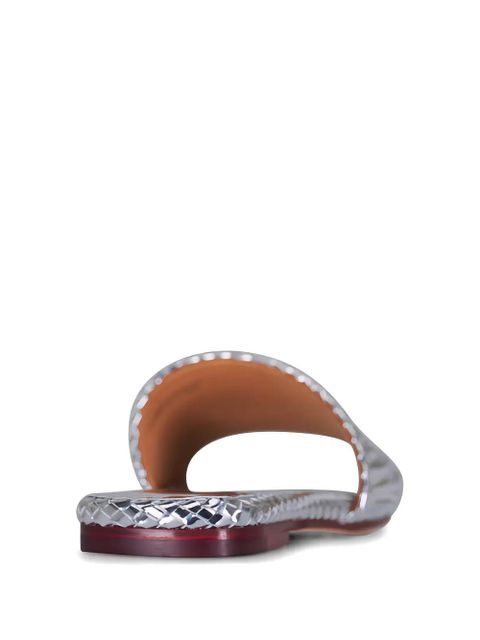 NAGHEDI dpible-weave slide sandals - Silver