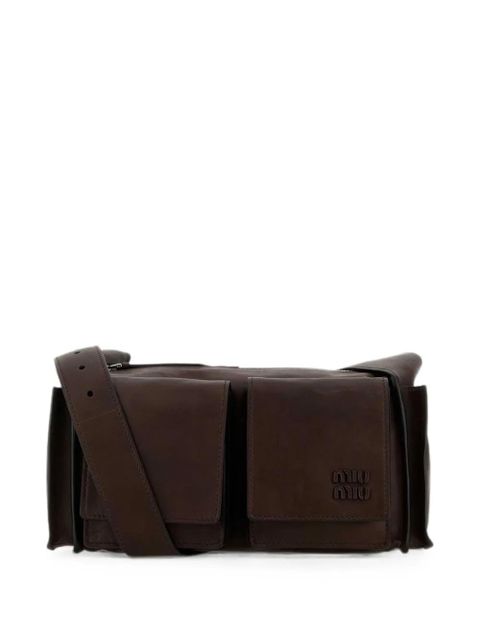 Miu Miu Utilitaire leather shoulder bag - Brown