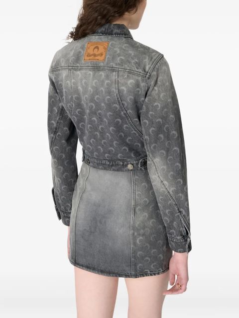 Marine Serre moon laser denim jacket - Grey