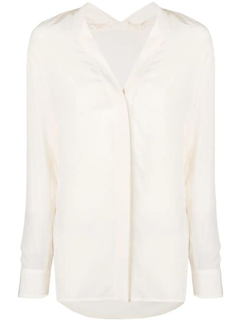 Victoria Beckham V-neck blouse - White - zdjęcie produktu nr 1