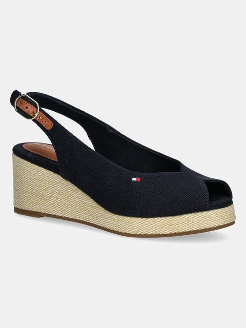 Tommy Hilfiger sandały FLAG MID WEDGE ESPAD SLINGBACK kolor granatowy FW0FW08595 - zdjęcie produktu nr 1