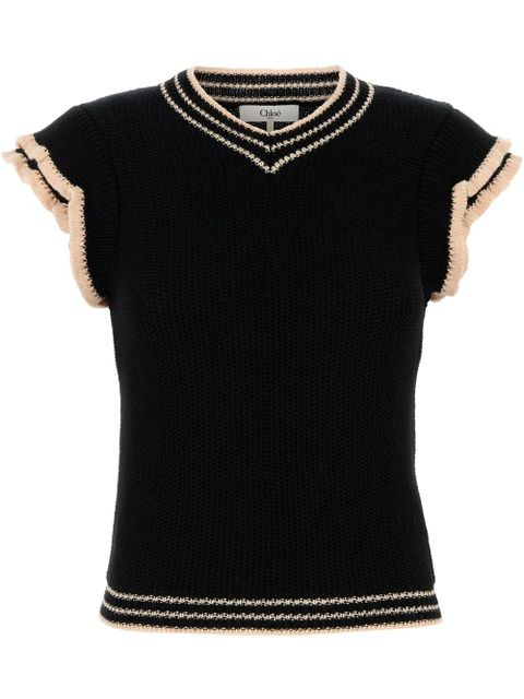 Chloé striped-border vest - Black - zdjęcie produktu nr 1