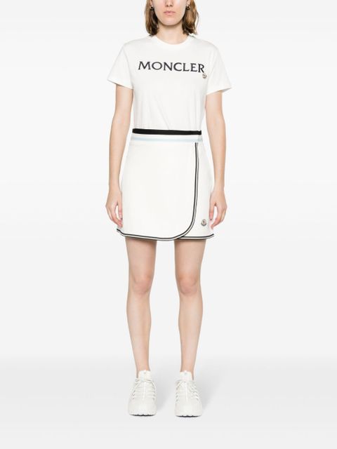 Moncler logo-appliqué wrap tennis skirt - White