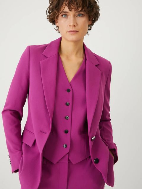 Medicine marynarka damska kolor różowy jednorzędowa gładka