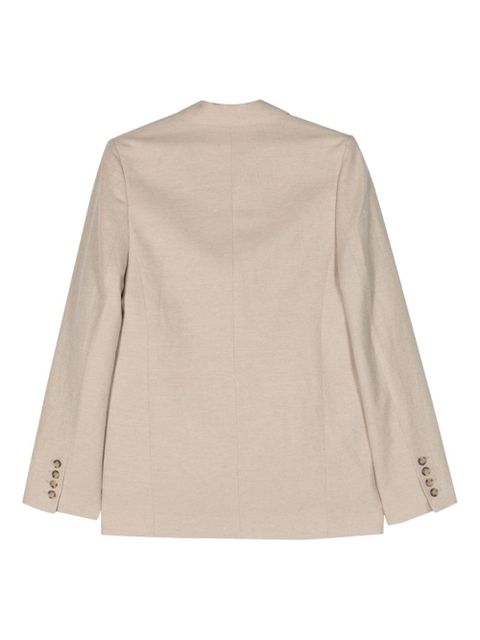 TOTEME single-breasted linen-blend blazer - Neutrals - zdjęcie produktu nr 2