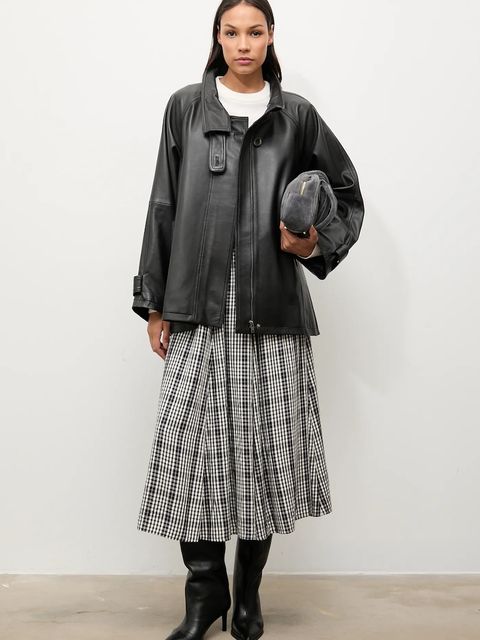 Answear.LAB kurtka skórzana kolor czarny - zdjęcie produktu nr 2