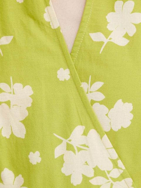 Never Fully Dressed sukienka bawełniana kolor zielony maxi rozkloszowana