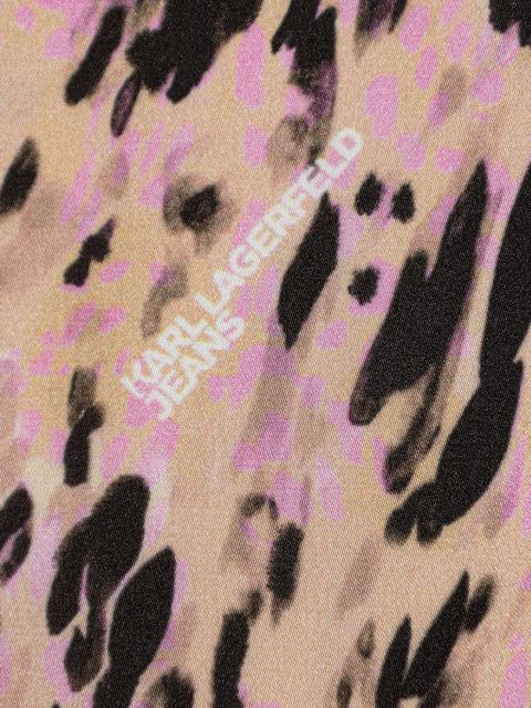 Karl Lagerfeld Jeans chusta damska kolor różowy wzorzysta B1W33090