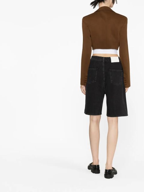 LouLou de Saison washed denim organic cotton shorts - Black