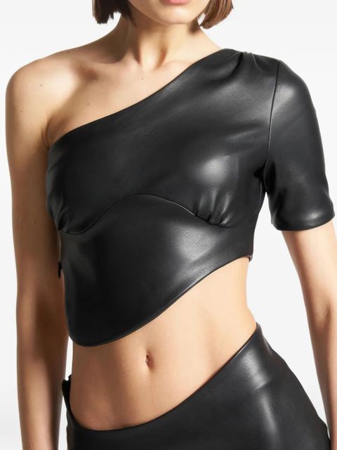 Manière De Voir curved-hem cropped top - Black