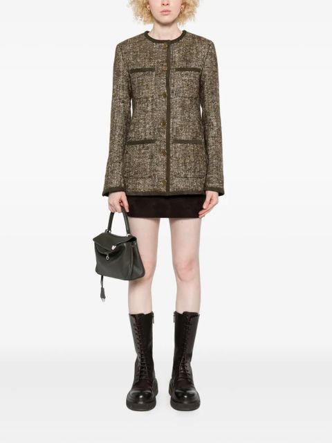 Golden Goose tweed-pocketed jacket - Brown