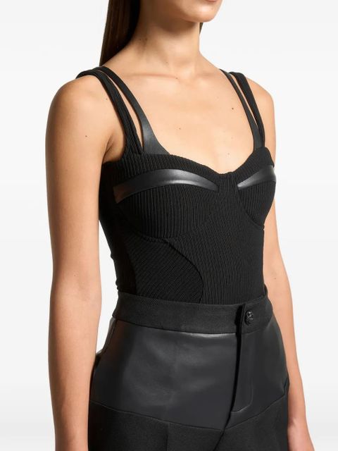 Manière De Voir Côtelé à Double bodysuit - Black