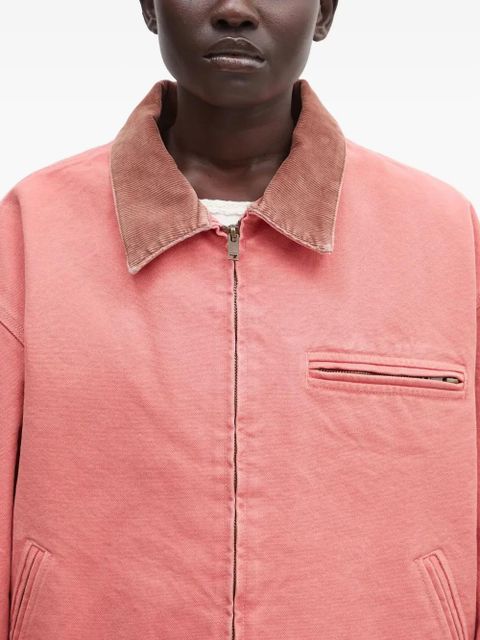 AMBUSH corduroy-collar zip-up jacket - Pink