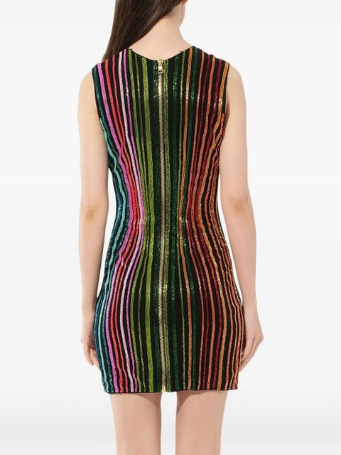 Balmain striped mini dress - Black