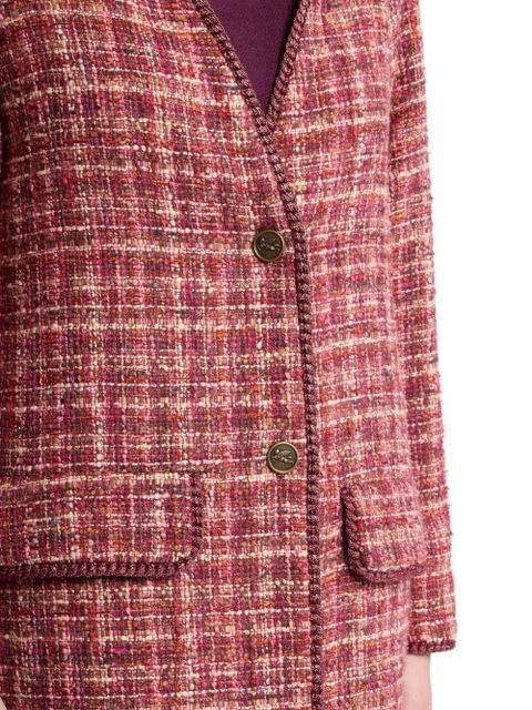 ETRO tweed single-breasted coat - Red