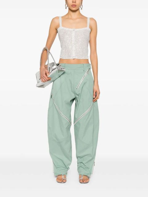 The Attico zip-detail trousers - Green - zdjęcie produktu nr 2