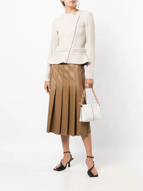 Simkhai knitted peplum biker jacket - Brown