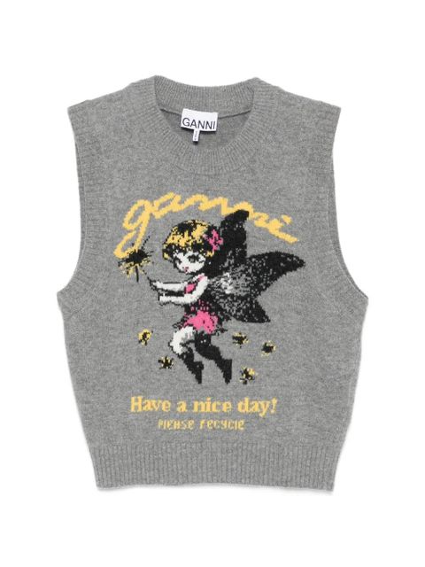GANNI graphic vest - Grey - zdjęcie produktu nr 1