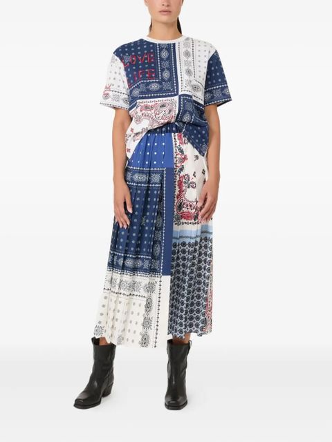 Weekend Max Mara Luna printed pleated midi skirt - Blue