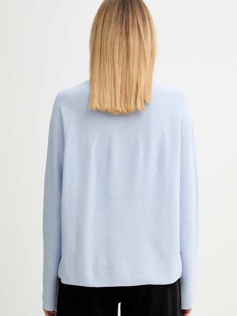 Marc O'Polo sweter bawełniany damski kolor niebieski lekki z półgolfem 600600660271