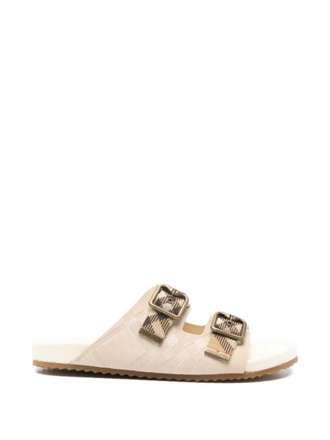 Burberry buckle check sandals - Neutrals