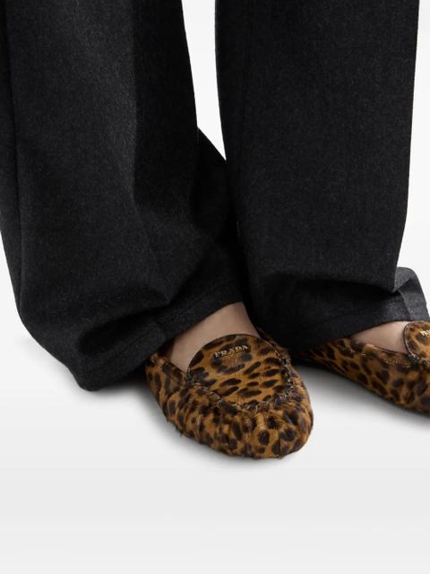 Prada leopard-print loafers - Brown