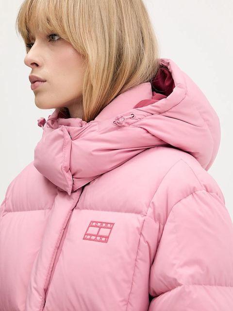 Tommy Jeans kurtka puchowa kolor różowy zimowa DW0DW21623