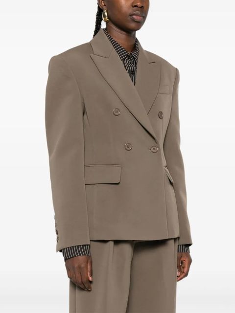 The Frankie Shop peak-lapel double-breasted blazer - Green