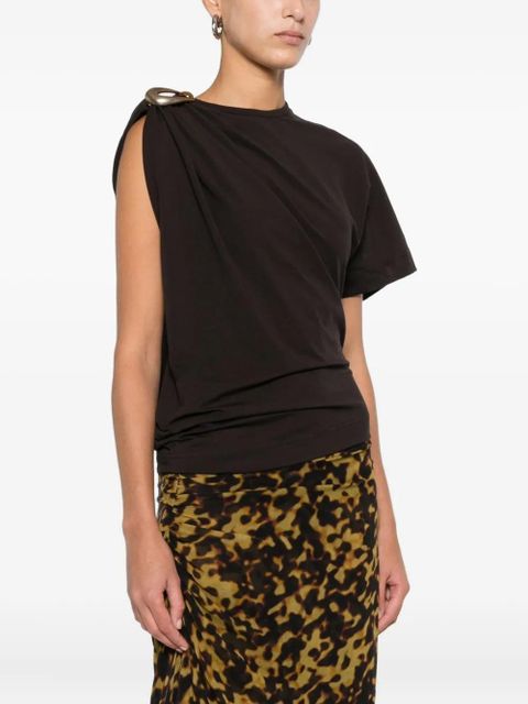 Christopher Esber draped ring-detail top - Brown