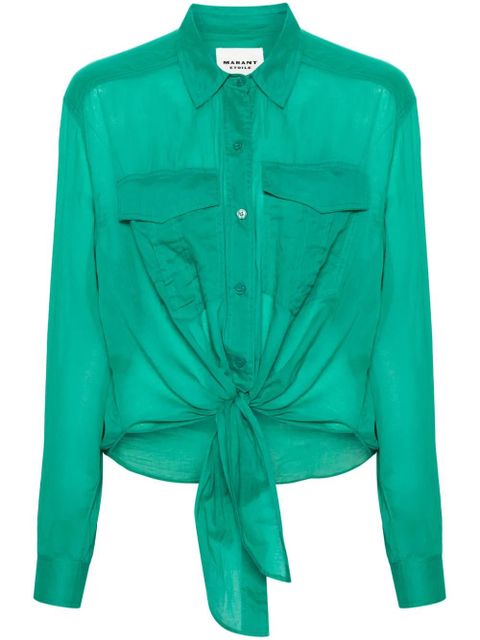 MARANT ÉTOILE Nath organic cotton shirt - Green - zdjęcie produktu nr 1