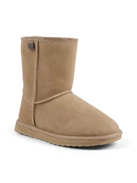 Emu Australia kozaki Platinum Stinger Slim Lo damskie kolor beżowy na płaskim obcasie ocieplone WP20002 - zdjęcie produktu nr 2