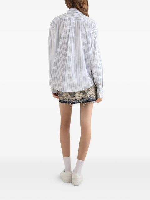 Dolce & Gabbana striped-detail embellished shirt - White