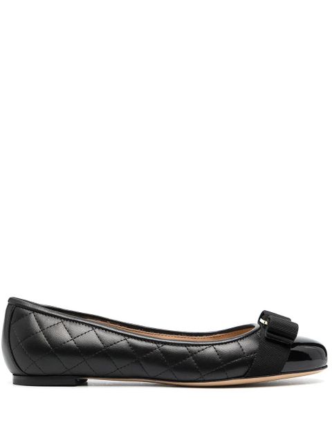 Ferragamo Varina quilted ballerina shoes - Black - zdjęcie produktu nr 1