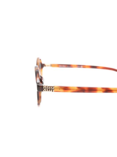 Miu Miu Eyewear tortoiseshell-effect oval-frame sunglasses - Brown