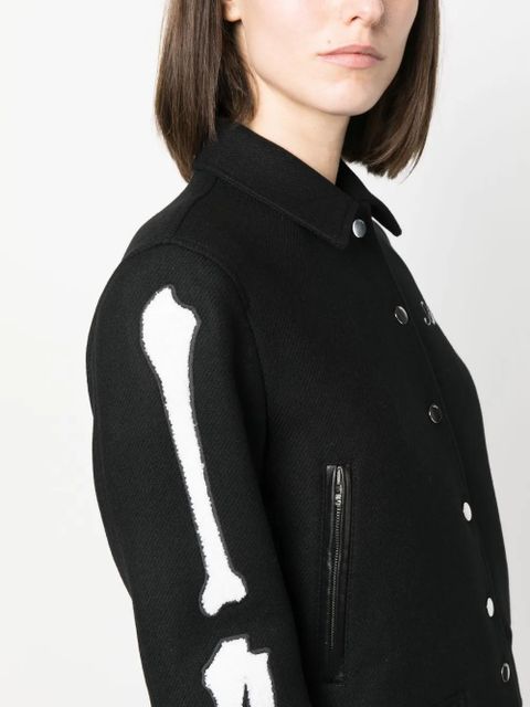 AMIRI logo-embroidered felted bomber jacket - Black