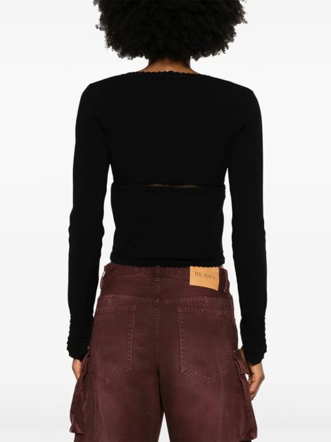 Blumarine scalloped V-neck cardigan - Black