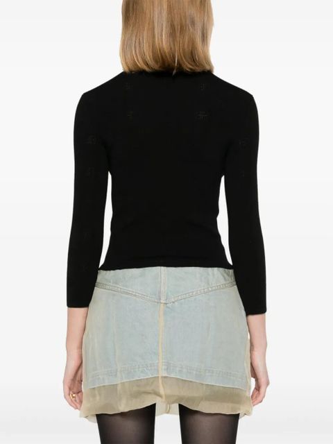 Balenciaga BB-pattern open-knit jumper - Black