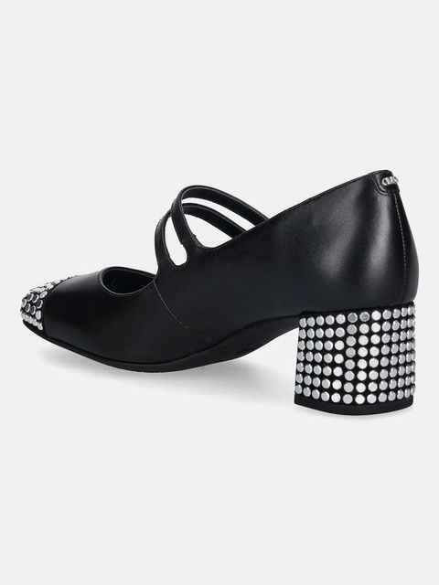 MICHAEL Michael Kors czółenka skórzane Matilda kolor czarny na słupku 40F5MTMP3L.001