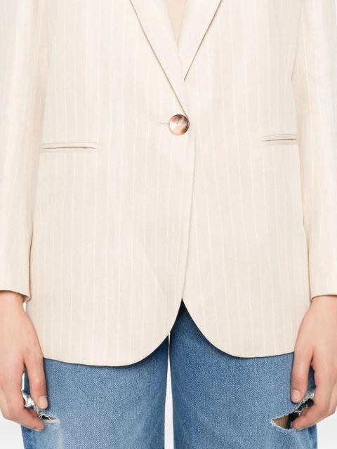 Ba&Sh Poy pinstripe single-breasted blazer - Neutrals