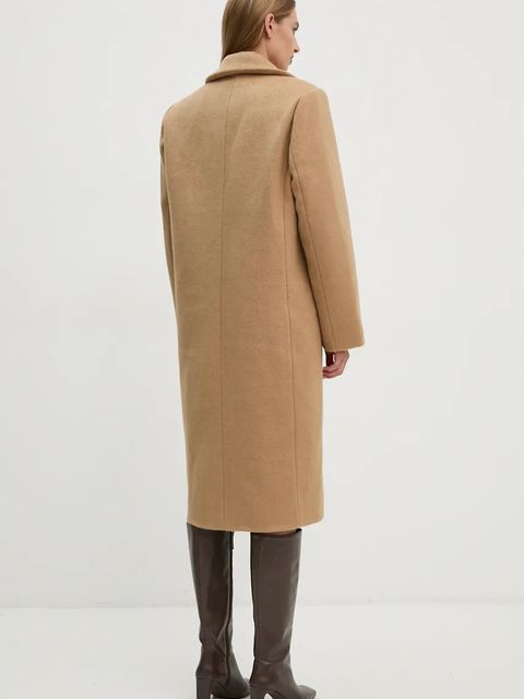 2NDDAY płaszcz z domieszką wełny Miguel kolor beżowy przejściowy 2245110123