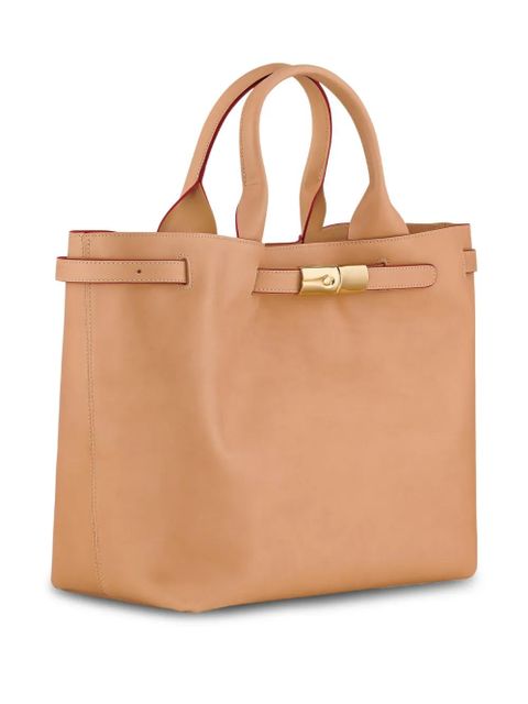 Longchamp Le Roseau L leather tote bag - Brown