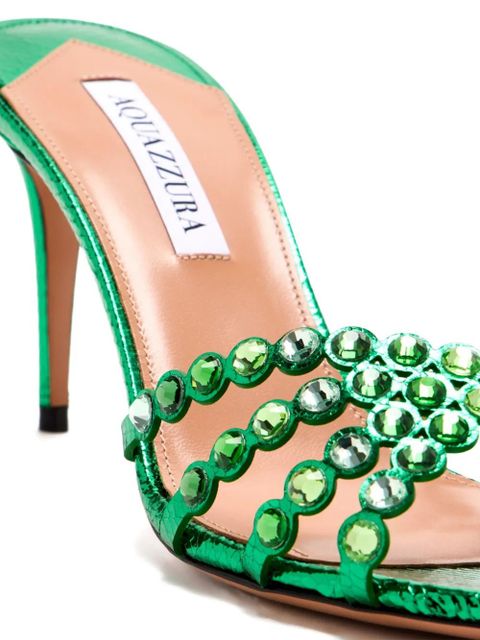 Aquazzura crystal-embellished sandals - Green - zdjęcie produktu nr 2