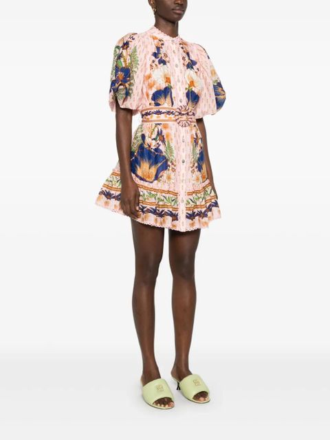 FARM Rio Dream Garden mini dress - Pink