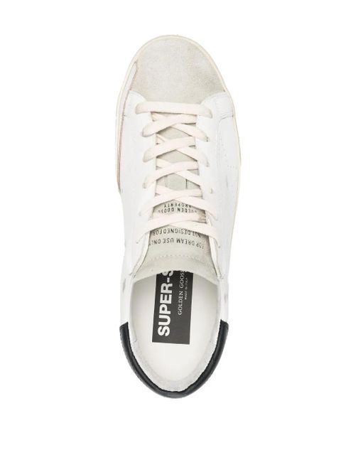 Golden Goose Super-Star distressed lace-up sneakers - White