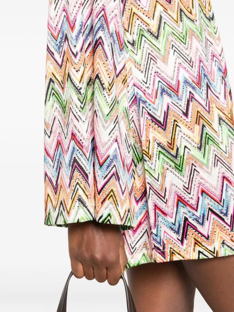 Missoni V-neck zig-zag mini dress - White