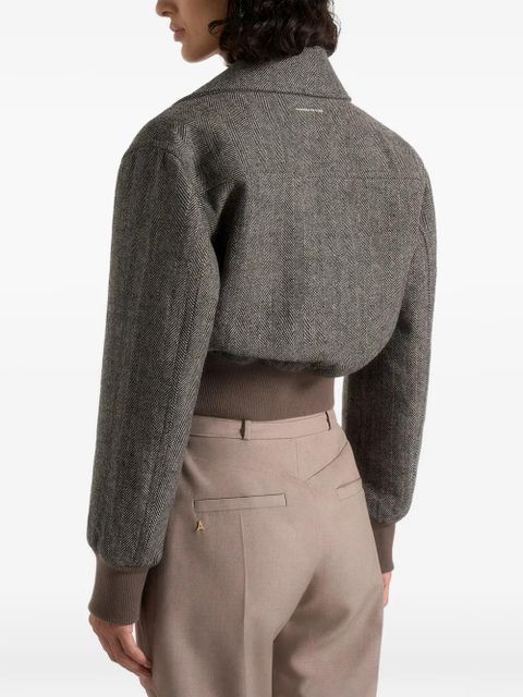 Manière De Voir Cosette herringbone bomber jacket - Grey