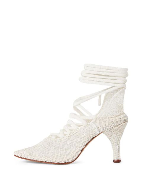 Isa Boulder leather pumps - White